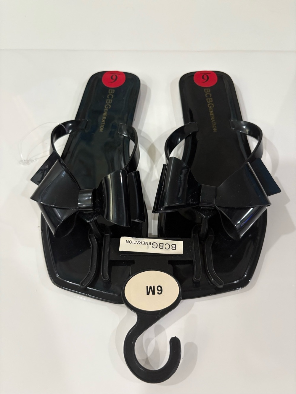 BCBGeneration Black Bow Jelly Sandals - Picture 4 of 6
